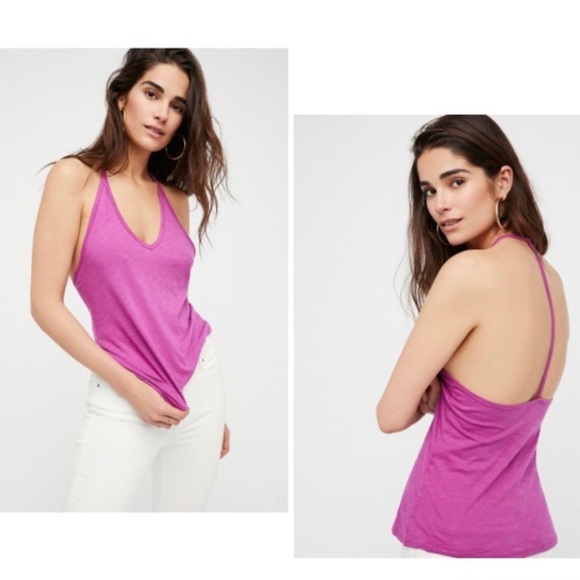 Free People || Magenta T-Back Tank - Picture 2 of 3